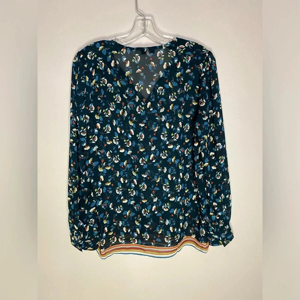 Suncoo Paris Lucille tunic top blouse navy‎ blue floral size T2 or medium - Picture 5 of 9